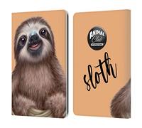 Head Case Designs Officially Licensed Animal Club International Sloth Faces Leather Wallet Case Compatible With Kindle Paperwhite 1/2 / 3