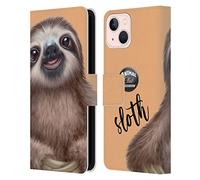 Head Case Designs Officially Licensed Animal Club International Sloth Faces Leather Wallet Case Compatible With Apple iPhone 13