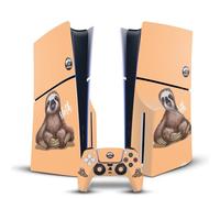 Head Case Designs Officially Licensed Animal Club International Sloth Faces Vinyl Sticker Gaming Skin Decal Compatible With Sony PlayStation 5 PS5 Slim Disc Edition Console & DualSense Controller