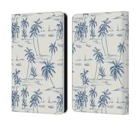 Head Case Designs Officially Licensed Anis Illustration Blue Beach Bold Mix Pattern Leather Wallet Case Compatible With Amazon Kindle 11th Gen (2024)