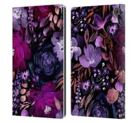 Head Case Designs Officially Licensed Anis Illustration Floral Chaos Purple Graphics Leather Wallet Case Compatible With Amazon Fire Max 11 2023