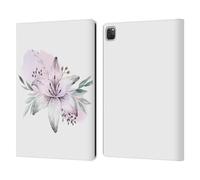 Head Case Designs Officially Licensed Anis Illustration Lilium Flower Floral Pattern Leather Wallet Case Compatible With Apple iPad Pro 12.9 2020/2021/2022