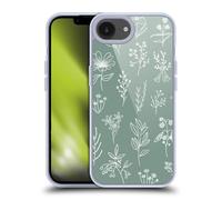 Head Case Designs Officially Licensed Anis Illustration Little Patagonian Sage Green Mix Pattern Gel Case [Military Grade Protection] Compatible with Apple iPhone 16e and Compatible with MagSafe