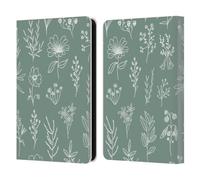 Head Case Designs Officially Licensed Anis Illustration Little Patagonian Sage Green Mix Pattern Leather Wallet Case Compatible With Amazon Kindle 11th Gen (2024)