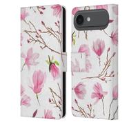Head Case Designs Officially Licensed Anis Illustration Magnolia Flower Pattern 2 Leather Wallet Case Compatible With Apple iPhone 17 Air