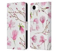 Head Case Designs Officially Licensed Anis Illustration Magnolia Flower Pattern 2 Leather Wallet Case Compatible With Apple iPhone 16e