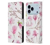 Head Case Designs Officially Licensed Anis Illustration Magnolia Flower Pattern 2 Leather Wallet Case Compatible With Apple iPhone 17 Pro