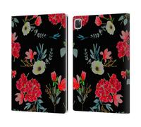 Head Case Designs Officially Licensed Anis Illustration Rojo Red Flower Pattern 4 Leather Wallet Case Compatible With Apple iPad Pro 13 M4 2024