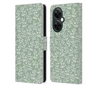 Head Case Designs Officially Licensed Anis Illustration Tiny Leaves Green Mix Pattern Leather Book Wallet Case Cover Compatible With OnePlus Nord CE 3 Lite 5G