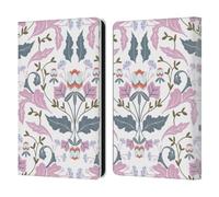 Head Case Designs Officially Licensed Anis Illustration Victorian Mirrored Pink Floral And Leaves Leather Wallet Case Compatible With Amazon Kindle Paperwhite 6