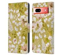 Head Case Designs Officially Licensed Anis Illustration Watercolor White Flowers Floral And Leaves Leather Wallet Case Compatible With Google Pixel 7a