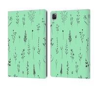 Head Case Designs Officially Licensed Anis Illustration Wild Flowers Aqua Spring Patterns Leather Wallet Case Compatible With Apple iPad Pro 13 M4 2024