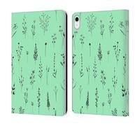 Head Case Designs Officially Licensed Anis Illustration Wild Flowers Aqua Spring Patterns Leather Wallet Case Compatible With Apple iPad 10.9 (2022/2025)