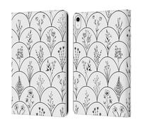 Head Case Designs Officially Licensed Anis Illustration Wild Flowers Black Scallops Spring Patterns Leather Wallet Case Compatible With Apple iPad 10.9 (2022/2025)