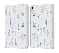 Head Case Designs Officially Licensed Anis Illustration Wild Flowers In Blue Spring Patterns Leather Wallet Case Compatible With Apple iPad 10.9 (2022/2025)