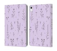 Head Case Designs Officially Licensed Anis Illustration Wild Flowers Lavender Spring Patterns Leather Wallet Case Compatible With Apple iPad 10.9 (2022/2025)
