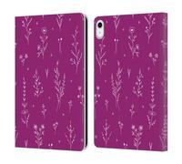 Head Case Designs Officially Licensed Anis Illustration Wild Flowers Purple Spring Patterns Leather Wallet Case Compatible With Apple iPad 10.9 (2022/2025)