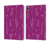 Head Case Designs Officially Licensed Anis Illustration Wild Flowers Purple Spring Patterns Leather Wallet Case Compatible With Apple iPad Pro 13 M4 2024