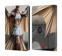 Head Case Designs Officially Licensed Anne Stokes Aviator Steampunk Leather Wallet Case Compatible With Amazon Kindle Paperwhite 6