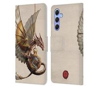 Head Case Designs Officially Licensed Anne Stokes Clockwork Dragon Steampunk Leather Wallet Case Compatible With Samsung Galaxy A34 5G