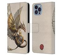 Head Case Designs Officially Licensed Anne Stokes Clockwork Dragon Steampunk Leather Wallet Case Compatible With Apple iPhone 14