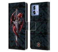Head Case Designs Officially Licensed Anne Stokes Dagger Dragons Leather Book Wallet Case Cover Compatible With Motorola Moto G84 5G