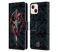Head Case Designs Officially Licensed Anne Stokes Dagger Dragons Leather Wallet Case Compatible With Apple iPhone 13