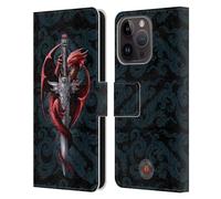 Head Case Designs Officially Licensed Anne Stokes Dagger Dragons Leather Wallet Case Compatible With Apple iPhone 15 Pro