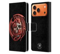 Head Case Designs Officially Licensed Anne Stokes Dragon And Skull Fire Tribal Leather Wallet Case Compatible With Apple iPhone 17 Pro Max