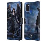 Head Case Designs Officially Licensed Anne Stokes Full Raven Leather Wallet Case Compatible With Samsung Galaxy A21s (2020)