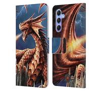 Head Case Designs Officially Licensed Anne Stokes Fury Dragons Leather Wallet Case Compatible With Samsung Galaxy A34 5G