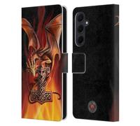 Head Case Designs Officially Licensed Anne Stokes God's Hammer Guardian Dragons Leather Wallet Case Compatible With Samsung Galaxy A35 5G