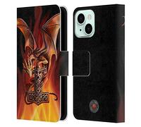 Head Case Designs Officially Licensed Anne Stokes God's Hammer Guardian Dragons Leather Wallet Case Compatible With Apple iPhone 13 Mini