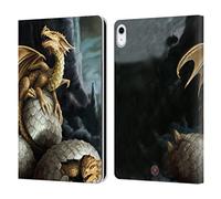 Head Case Designs Officially Licensed Anne Stokes Golden Treasures Dragons Leather Wallet Case Compatible With Apple iPad 10.9 (2022/2025)