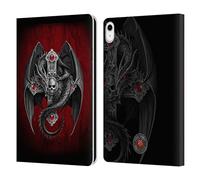 Head Case Designs Officially Licensed Anne Stokes Gothic Dragon Tribal Leather Wallet Case Compatible With Apple iPad 10.9 (2022/2025)
