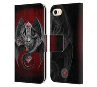 Head Case Designs Officially Licensed Anne Stokes Gothic Dragon Tribal Leather Wallet Case Compatible With Apple iPhone 7/8 / SE 2020 & 2022