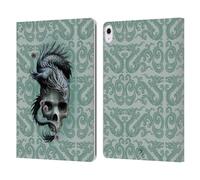 Head Case Designs Officially Licensed Anne Stokes Green Dragon Swirls Oriental Skull Leather Wallet Case Compatible With Apple iPad Air 13 2024/2025