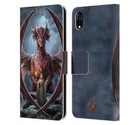 Head Case Designs Officially Licensed Anne Stokes Guardian Dragon Friendship Leather Wallet Case Compatible With Apple iPhone XR