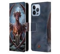 Head Case Designs Officially Licensed Anne Stokes Guardian Dragon Friendship Leather Wallet Case Compatible With Apple iPhone 13 Pro Max