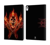 Head Case Designs Officially Licensed Anne Stokes Hell Skull Fire Tribal Leather Wallet Case Compatible With Apple iPad Air 13 2024/2025