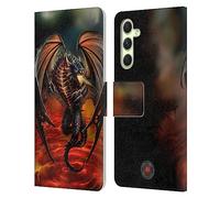 Head Case Designs Officially Licensed Anne Stokes Lava Dragons Leather Wallet Case Compatible With Samsung Galaxy A54 5G