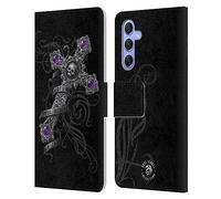 Head Case Designs Officially Licensed Anne Stokes Lost Love Cross Dark Hearts Leather Wallet Case Compatible With Samsung Galaxy A34 5G
