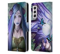 Head Case Designs Officially Licensed Anne Stokes Mystic Aura Fairies Leather Wallet Case Compatible With Samsung Galaxy S21 5G