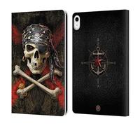 Head Case Designs Officially Licensed Anne Stokes Pirate Skull Leather Wallet Case Compatible With Apple iPad 10.9 (2022/2025)