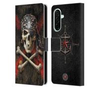 Head Case Designs Officially Licensed Anne Stokes Pirate Skull Leather Wallet Case Compatible With Samsung Galaxy A26 5G