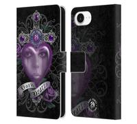 Head Case Designs Officially Licensed Anne Stokes Purple Dark Hearts Leather Wallet Case Compatible With Apple iPhone 16e