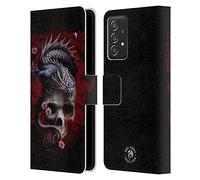 Head Case Designs Officially Licensed Anne Stokes Red Dragon Swirls Oriental Skull Leather Wallet Case Compatible With Galaxy A52 / A52s / 5G (2021)