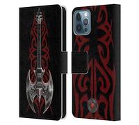 Head Case Designs Officially Licensed Anne Stokes Rock God Guitar Tribal Leather Wallet Case Compatible With Apple iPhone 12 / iPhone 12 Pro