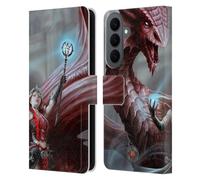 Head Case Designs Officially Licensed Anne Stokes Scarlet Mage Dragon Friendship Leather Wallet Case Compatible With Samsung Galaxy S26 Plus