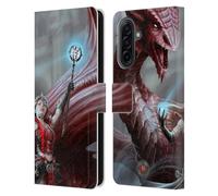 Head Case Designs Officially Licensed Anne Stokes Scarlet Mage Dragon Friendship Leather Wallet Case Compatible With Samsung Galaxy A17 4G / 5G